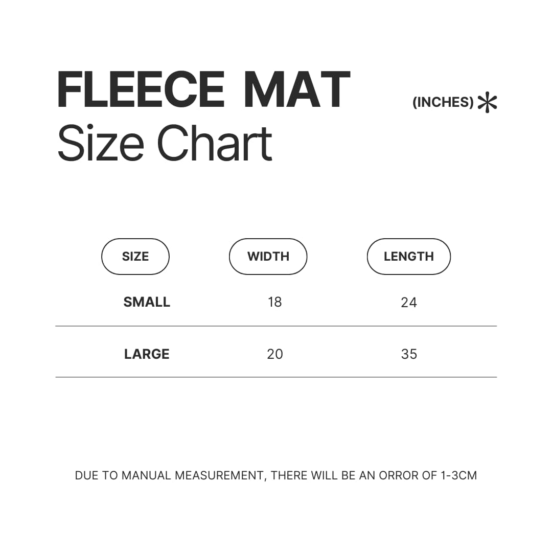 Fleece Mat Size Chart - Courage The Cowardly Dog Merch