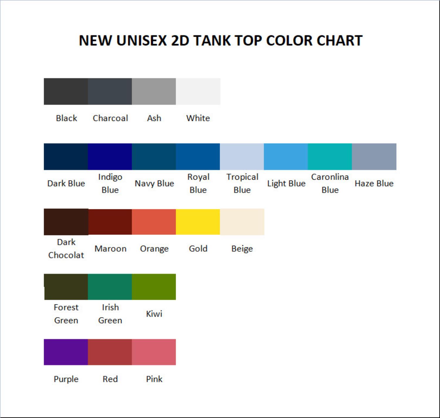 tank top color chart - Courage The Cowardly Dog Merch