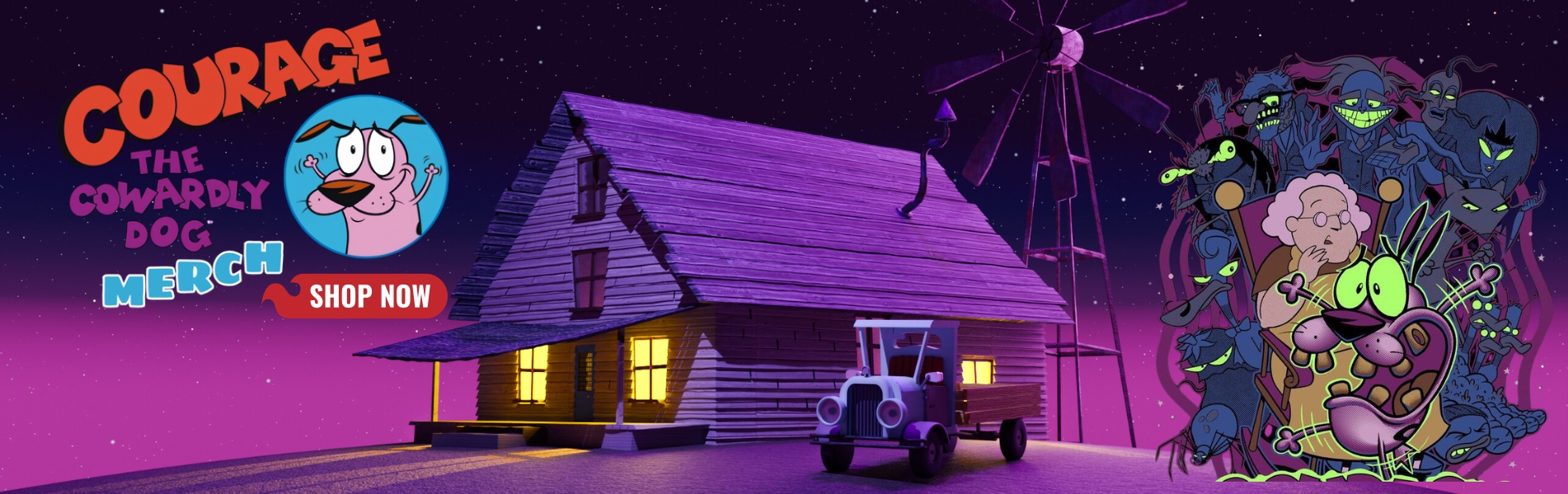 Courage The Cowardly Dog Merch Banner - Courage The Cowardly Dog Merch