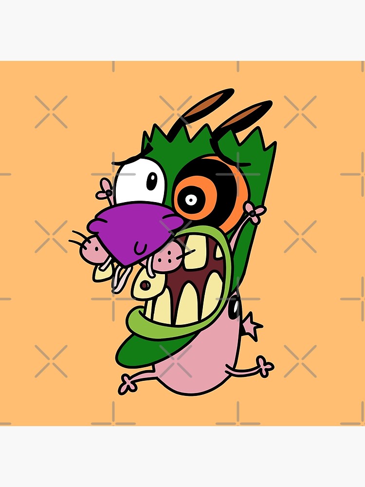 Courage The Cowardly Dog Screaming Mask Throw Pillow - Image 2