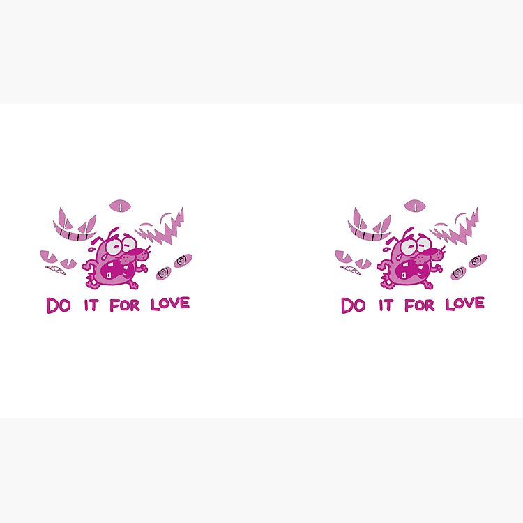 Courage Cowardly Dog Do It For Love Pink Cartoon Sticker Mug - Image 2