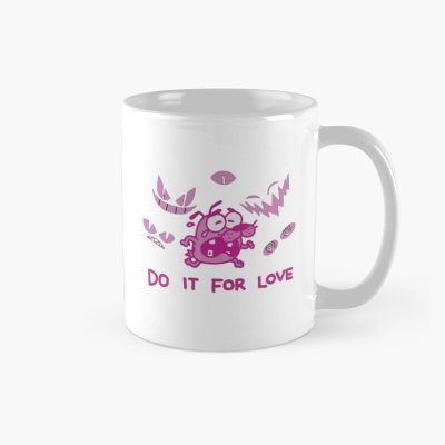Courage Cowardly Dog Do It For Love Pink Cartoon Sticker Mug