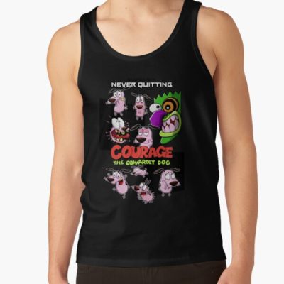 Courage The Cowardly Dog Scared But Never Quitting Fanart Tank Top