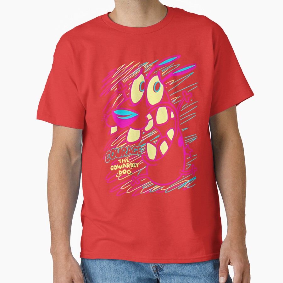 Courage The Cowardly Dog Art T-shirt - Image 6