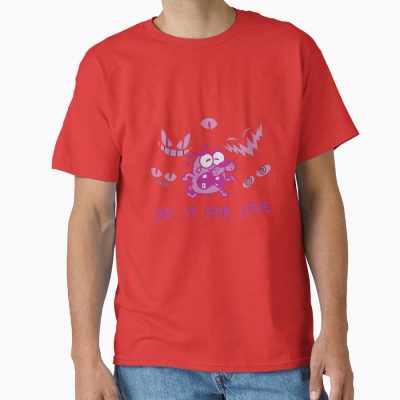 Courage Cowardly Dog Do It For Love Pink Cartoon Sticker T-shirt