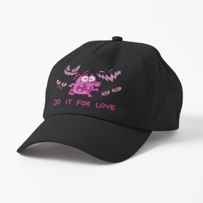 Courage Cowardly Dog Do It For Love Pink Cartoon Sticker Cap