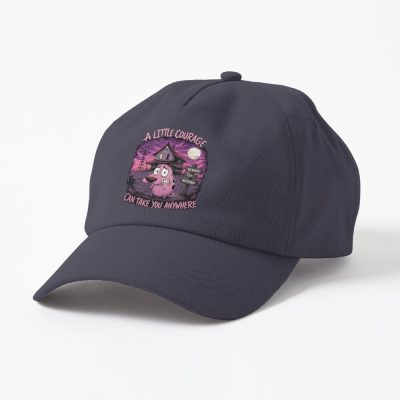 A Little Courage Can Take You Anywhere Spooky Cartoon Dog Halloween Gothic Art Cap