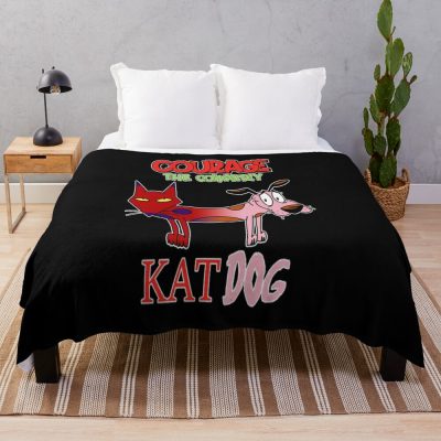 Courage The Cowardly Katdog Throw Blanket