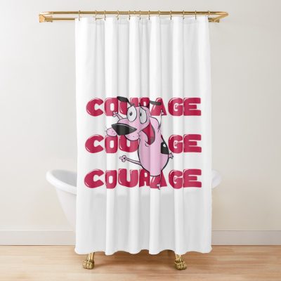 Courage Cute Dog Shower Curtain