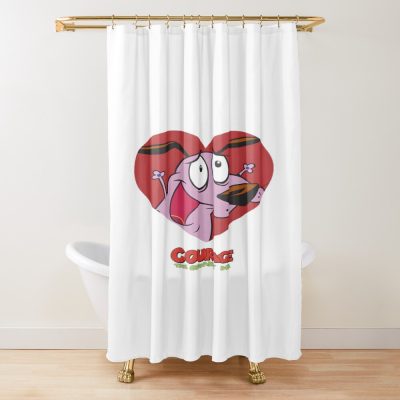 Dog Valentines Day Shower Curtain