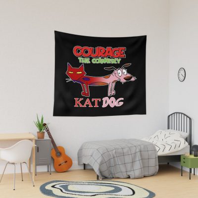 Courage The Cowardly Katdog Tapestry