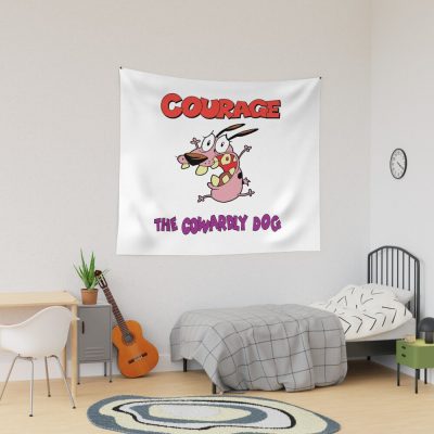 Scared Dog Courage Tapestry