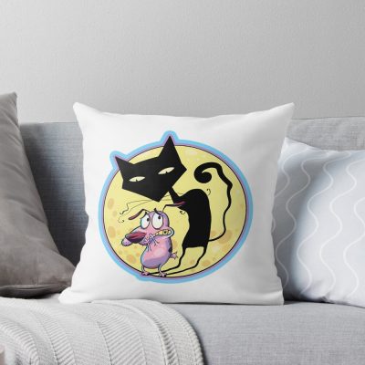 Courage The Cowardly Dog S Katz Shadow Throw Pillow