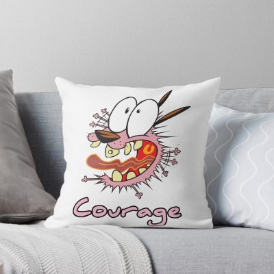Freaking Courage Dog Throw Pillow