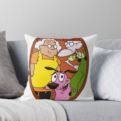 90s Cartoon Family Throw Pillow