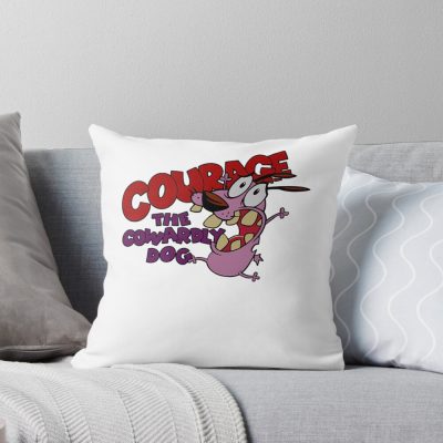 Cowardly Courage Retro Throw Pillow