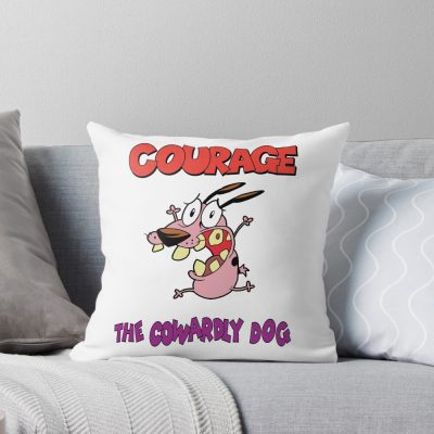 Scared Dog Courage Throw Pillow