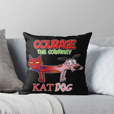 Courage The Cowardly Katdog Throw Pillow